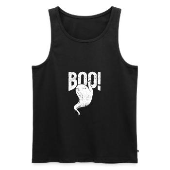 Boo Cute Ghost Saying Ghosts Spooky Halloween - Männer Premium Bio Tank Top - Schwarz - Vorne - Michal (187cm)