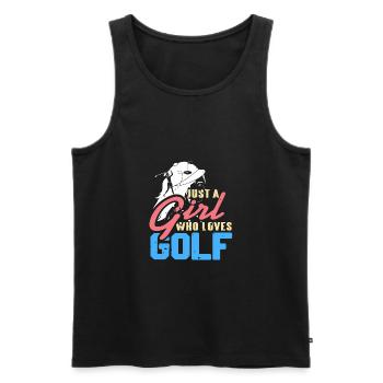 Juste une fille qui aime golf vintage Golfer Tee - Débardeur bio Premium Homme - noir - Devant - AI Model Male 178 light (178cm)