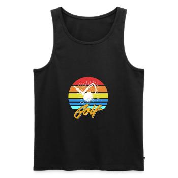Retro Vintage GOLF Awesome Golfing T-Shirt - Men's Premium Organic Tank Top - black - Front - AI Model Male 178 light (178cm)