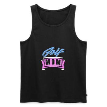 Golf Mom Awesome Retro Golfing T-Shirt Present - Men's Premium Organic Tank Top - black - Front - AI Model Male 178 light (178cm)