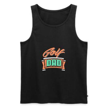 Golf Dad Awesome Retro Golfing T-Shirt Present - Men's Premium Organic Tank Top - black - Front - AI Model Male 178 light (178cm)