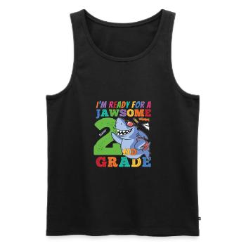 Second Grader Awesome Back to School Gift Idea - Men's Premium Organic Tank Top - black - Front - AI Model Male 178 light (178cm)