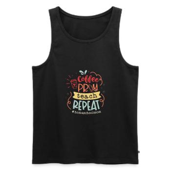 Inspiring Homeschool Teacher Coffeeholic Gesche - Men's Premium Organic Tank Top - black - Front - Michal (187cm)