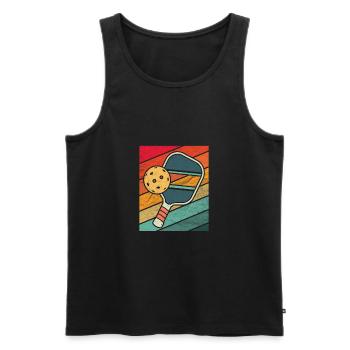 Retro Vintage Pickleball Funny Coach Player Humor - Men's Premium Organic Tank Top - black - Front - Michal (187cm)