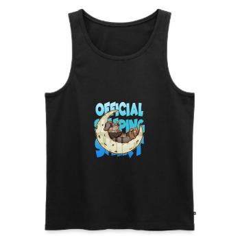 Jolie chemise de sommeil avec chien endormi sur la lune - Débardeur bio Premium Homme - noir - Devant - AI Model Male 178 light (178cm)