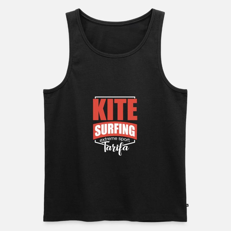 Tarifa Beach Spanien Kite-Surfing Paradies - Männer Premium Bio Tank Top - Schwarz