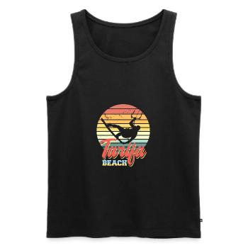Kite Surfing Design with Kiteboard Surfer - Men's Premium Organic Tank Top - black - Front - AI Model Male 178 light (178cm)