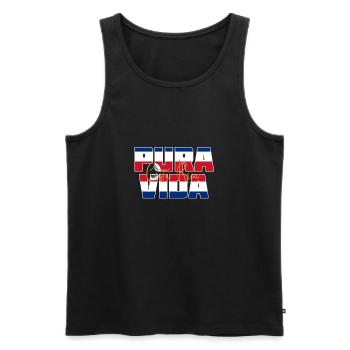 Pura Vida Devise par Costa Rica Holiday Design - Débardeur bio Premium Homme - noir - Devant - AI Model Male 178 light (178cm)