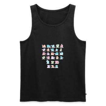 Dinosaur alphabet from A to Z - Men's Premium Organic Tank Top - black - Front - AI Model Male 178 light (178cm)