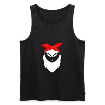 Eule - Männer Premium Bio Tank Top - Schwarz - Vorne - AI Model Male 178 light (178cm)
