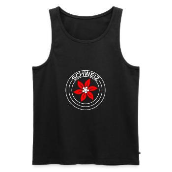 Schweizer Enzian - Männer Premium Bio Tank Top - Schwarz - Vorne - AI Model Male 178 light (178cm)