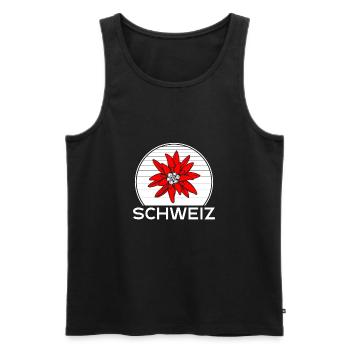 Swiss gentian - Men's Premium Organic Tank Top - black - Front - AI Model Male 178 light (178cm)