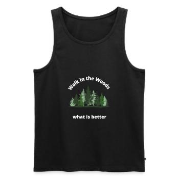 Hiking in the forest - Men's Premium Organic Tank Top - black - Front - Michal (187cm)