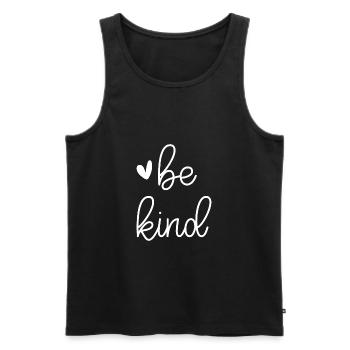 Be Kind, Sei freundlich und smart - Männer Premium Bio Tank Top - Schwarz - Vorne - AI Model Male 178 light (178cm)