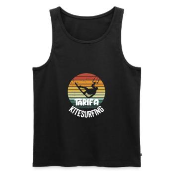 Tarifa Strand Spanien Kitesurfing Wassersport - Männer Premium Bio Tank Top - Schwarz - Vorne - AI Model Male 178 light (178cm)