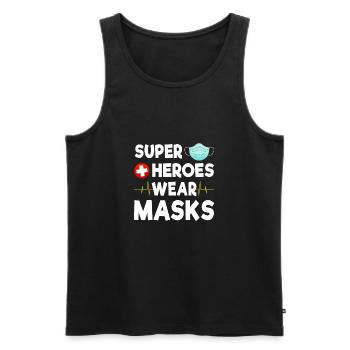 SuperHeroes Wear Masks - Men's Premium Organic Tank Top - black - Front - Michal (187cm)
