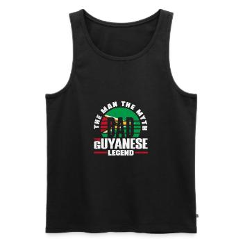 Guyana Guyana Guyana Drapeau Père - Débardeur bio Premium Homme - noir - Devant - Michal (187cm)