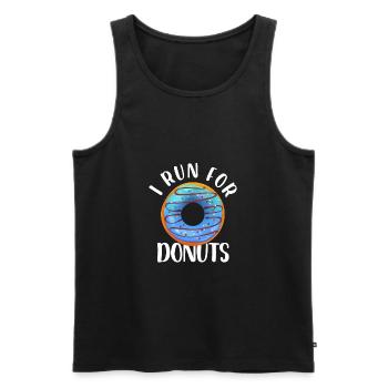 I Run For Donuts – Funny Sarcastic Quote Donut - Männer Premium Bio Tank Top - Schwarz - Vorne - Michal (187cm)