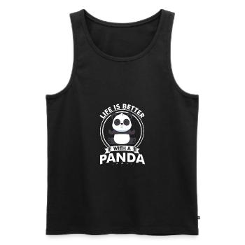 Life Is Better With A Panda Cute Awesome Design - Men's Premium Organic Tank Top - black - Front - AI Model Male 178 light (178cm)