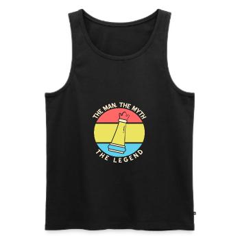 Retro The Man The Myth The Legend Queen Chess - Männer Premium Bio Tank Top - Schwarz - Vorne - Michal (187cm)