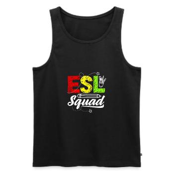 ESL Teacher Linguist Multilingual Teaching ESL - Men's Premium Organic Tank Top - black - Front - Michal (187cm)