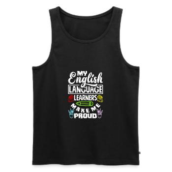ESL Teacher Linguist Multilingual Teaching - Men's Premium Organic Tank Top - black - Front - Michal (187cm)