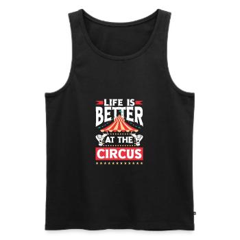 La vie des artistes de cirque est meilleure au cirque - Débardeur bio Premium Homme - noir - Devant - Michal (187cm)