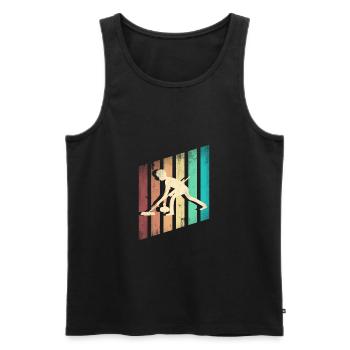 Curling Player Silhouette Curling Sport for a - Männer Premium Bio Tank Top - Schwarz - Vorne - Michal (187cm)