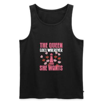 The Queen Goes Wherever She Wants Awesome Chess - Männer Premium Bio Tank Top - Schwarz - Vorne - Michal (187cm)