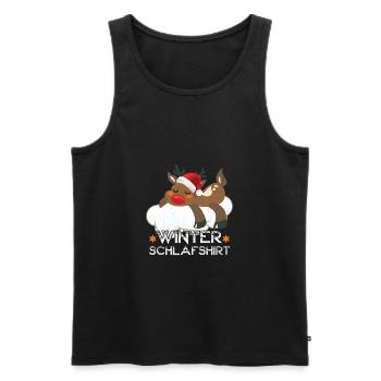 Winter schlaf Shirt Rentier schlafen faul kalt - Männer Premium Bio Tank Top - Schwarz - Vorne - Michal (187cm)