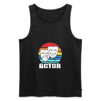 ACTOR Retro Vintage Cool Theatre Actor T-Shirt - Männer Premium Bio Tank Top - Schwarz - Vorne - AI Model Male 178 light (178cm)