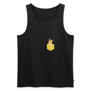 Bag Cockatiel Witch Pumpkin Funny - Men's Premium Organic Tank Top - black - Front - AI Model Male 178 light (178cm)