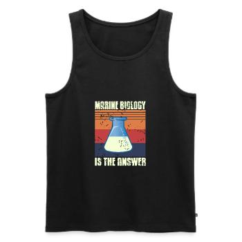Marine Biology Is The Answer Retro Vintage Present - Männer Premium Bio Tank Top - Schwarz - Vorne - Michal (187cm)