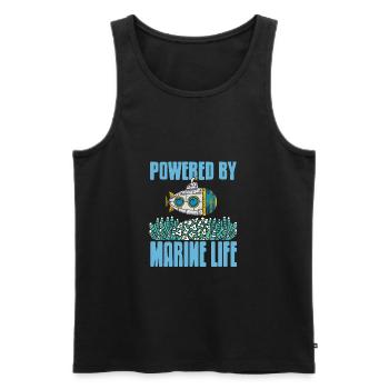 Powered By Marine Life Awesome Marine Biologist - Männer Premium Bio Tank Top - Schwarz - Vorne - Michal (187cm)