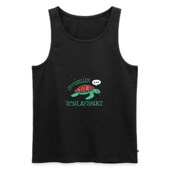 Offizielles Schlafshirt Schildkröte Schlafanzug - Männer Premium Bio Tank Top - Schwarz - Vorne - Michal (187cm)