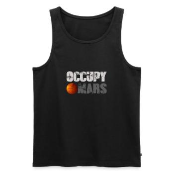 Mars Occupy Mars - Men's Premium Organic Tank Top - black - Front - Michal (187cm)