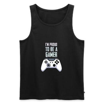 I'm Proud To Be A Gamer Vintage Gaming Designs - Men's Premium Organic Tank Top - black - Front - Michal (187cm)