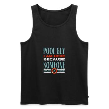 Pool Guy Cleaner Service de piscine Citation amusante - Débardeur bio Premium Homme - noir - Devant - Michal (187cm)