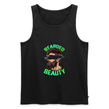 Bearded Beauty Facial Hair Growth Men Face Style F - Men's Premium Organic Tank Top - black - Front - AI Model Male 178 light (178cm)