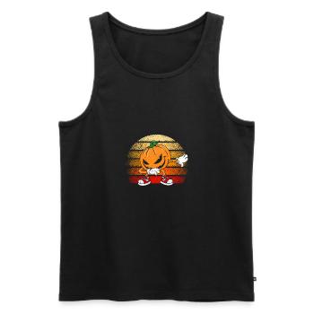 Halloween Dabbing Creepy Pumpkin Jack O Lantern - Men's Premium Organic Tank Top - black - Front - Michal (187cm)