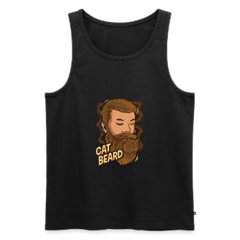 Cat Beard - Men's Premium Organic Tank Top - black - Front - AI Model Male 178 light (178cm)
