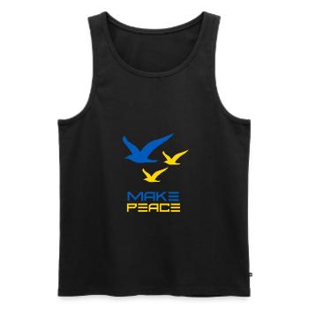 Make Peace Ukraine. Peace Birds - Men's Premium Organic Tank Top - black - Front - AI Model Male 178 light (178cm)