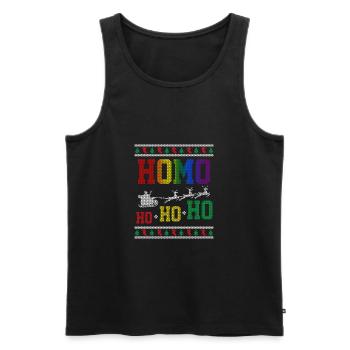 LGBT Rainbow Gay Pride Homo Lesbian Gay - Men's Premium Organic Tank Top - black - Front - Michal (187cm)