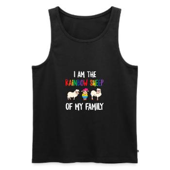 LGBT Rainbow Gay Pride Homo Lesbian Gay - Men's Premium Organic Tank Top - black - Front - Michal (187cm)