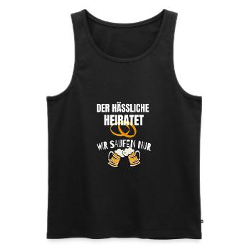DER HÄSSLICHE HEIRATET - Männer Premium Bio Tank Top - Schwarz - Vorne - Michal (187cm)
