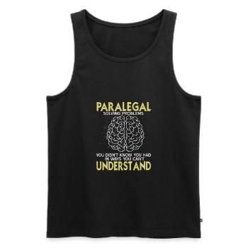 Paralegal Solving Problems Cool Funny Lawyer - Men's Premium Organic Tank Top - black - Front - Michal (187cm)