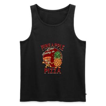 Pineapple Does Belong On Pizza Funny Food Lover Fu - Men's Premium Organic Tank Top - black - Front - AI Model Male 178 light (178cm)