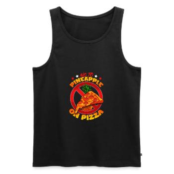 No To Pineapple On Pizza Funny Food Fan Anti Hawai - Men's Premium Organic Tank Top - black - Front - AI Model Male 178 light (178cm)