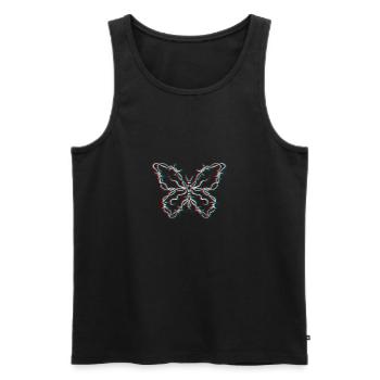 Fil de fer barbelé Butterfly Glitch grunge Goth - Débardeur bio Premium Homme - noir - Devant - Michal (187cm)