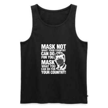 JFK Mask Not What Your Country Can Do John Kennedy - Men's Premium Organic Tank Top - black - Front - Michal (187cm)